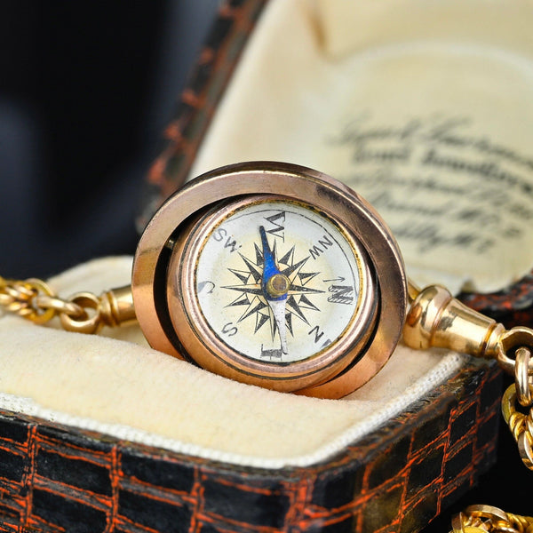 Antique Victorian Working Gimbal Compass Pendant