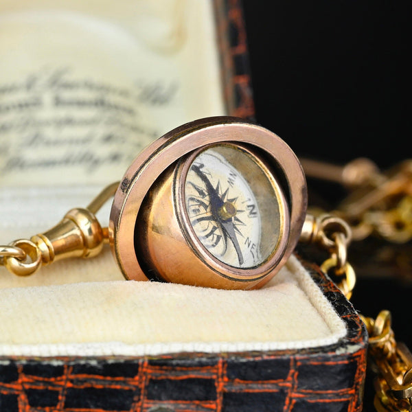 Antique Victorian Working Gimbal Compass Pendant