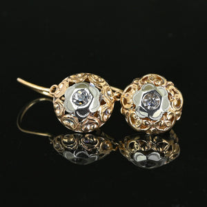 Antique Victorian Diamond Paste Dormeuse Earrings in 12K Gold - Boylerpf