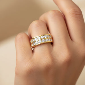 Vintage 14K Gold Half Eternity 1.25 Carat Diamond Ring Band - Boylerpf