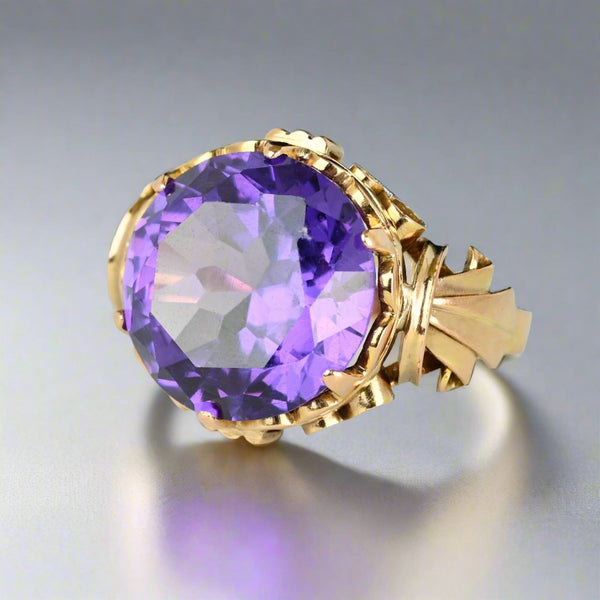 Retro 14K Gold Color Change Purple Sapphire Ring - Boylerpf