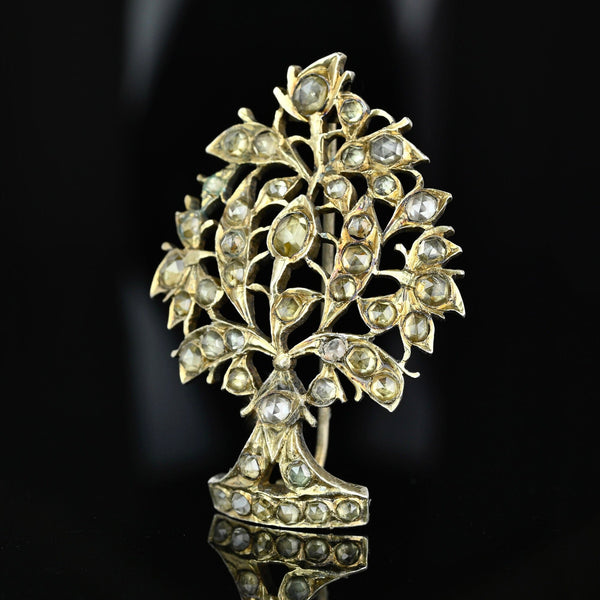 Georgian Tree Of Life Rose Cut Zircon Jargoon Brooch - Boylerpf
