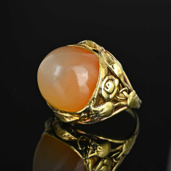 Impressive Arts and Crafts Sugarloaf Carnelian Ring - Boylerpf