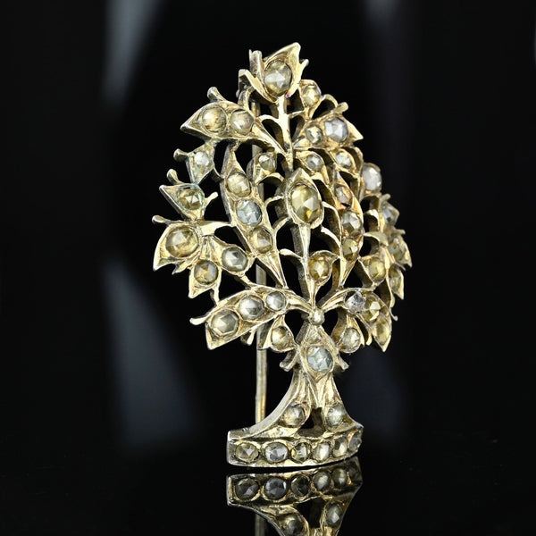 Georgian Tree Of Life Rose Cut Zircon Jargoon Brooch - Boylerpf