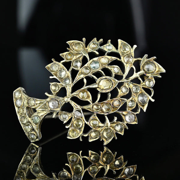 Georgian Tree Of Life Rose Cut Zircon Jargoon Brooch - Boylerpf