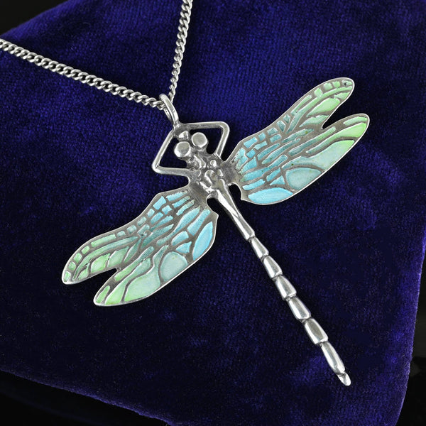 Norman Grant Scottish Enamel Dragonfly Pendant Necklace - Boylerpf