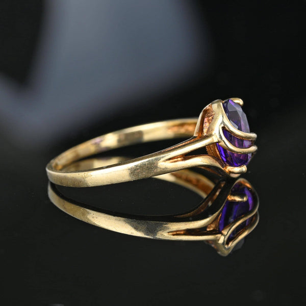 Vintage 10K Gold Bypass Amethyst Ring, Sz 9 - Boylerpf