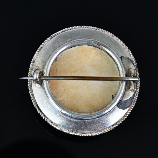 Antique Victorian Sterling Silver Target Locket Brooch
