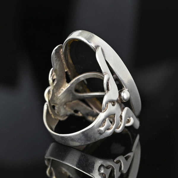Arts & Crafts Scottish Montrose Agate Ring in Silver - Boylerpf