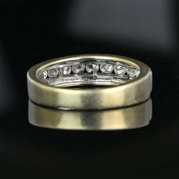 Half Hoop Two Tone 14K Gold Diamond Ring Band - Boylerpf