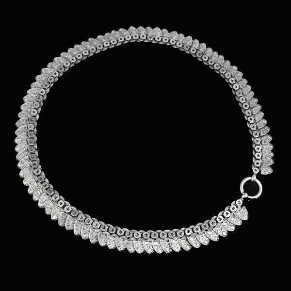 Antique Victorian Silver Star Fringe Collar Necklace