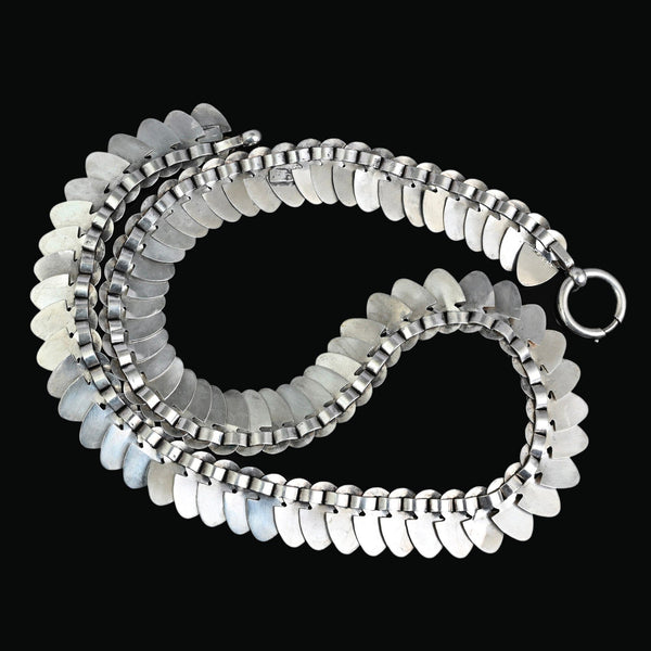 Antique Victorian Silver Star Fringe Collar Necklace