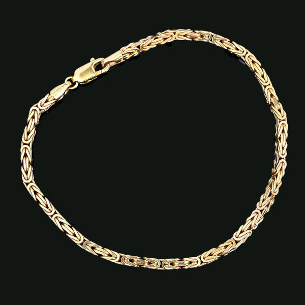 Vintage 9K Gold Byzantine Chain Bracelet