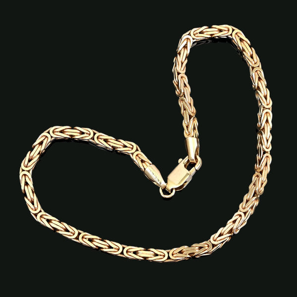 Vintage 9K Gold Byzantine Chain Bracelet