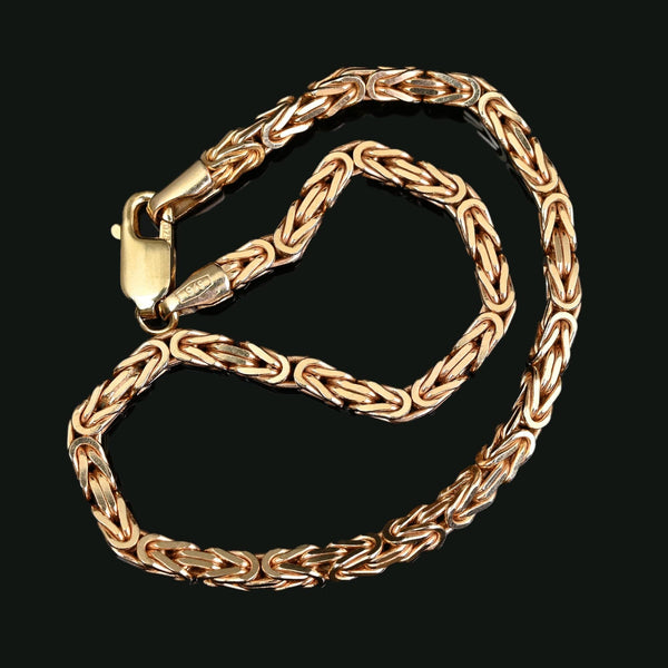 Vintage 9K Gold Byzantine Chain Bracelet