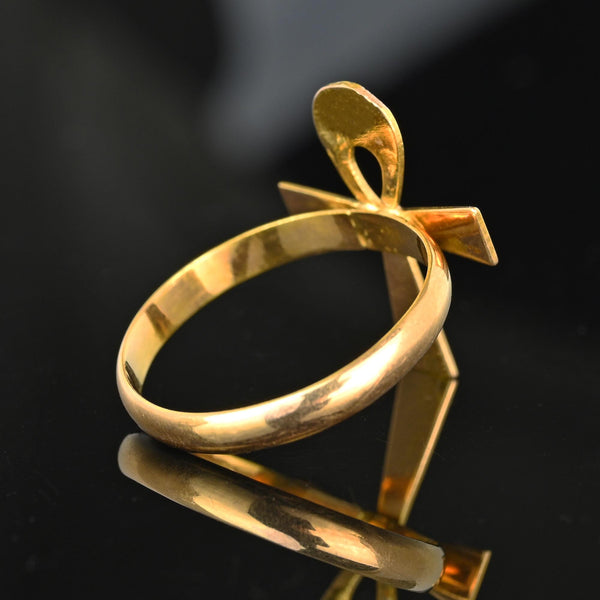 Vintage 18K Gold Egyptian Revival Ankh Ring - Boylerpf