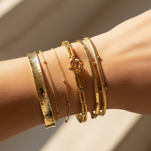 Antique 14K Gold Diamond Love Knot Gate Link Bracelet