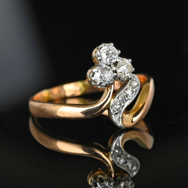 Antique Flower Clover Edwardian Diamond Ring - Boylerpf