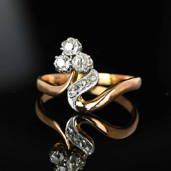 Antique Flower Clover Edwardian Diamond Ring - Boylerpf