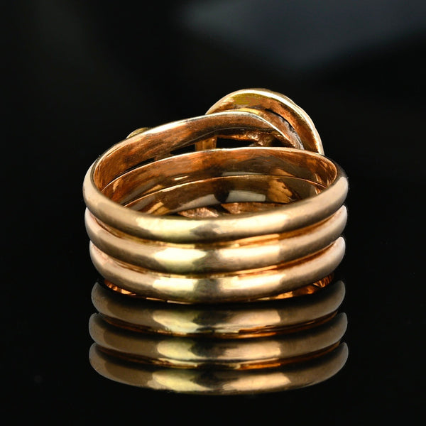 Antique Victorian 14K Gold Old Mine Diamond Snake Ring - Boylerpf