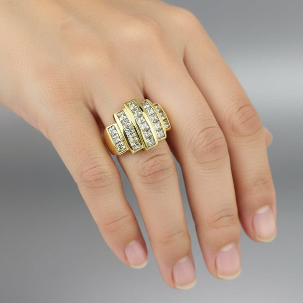 Vintage Gold Cushion Cut Green Amethyst Ring - Boylerpf