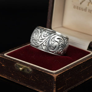 Vintage Sterling Silver Art Nouveau Engraved Eternity Band - Boylerpf