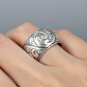 Vintage Sterling Silver Art Nouveau Engraved Eternity Band - Boylerpf