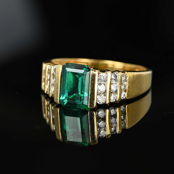 Fine 14K Gold Diamond Step Cut Emerald Ring – Boylerpf