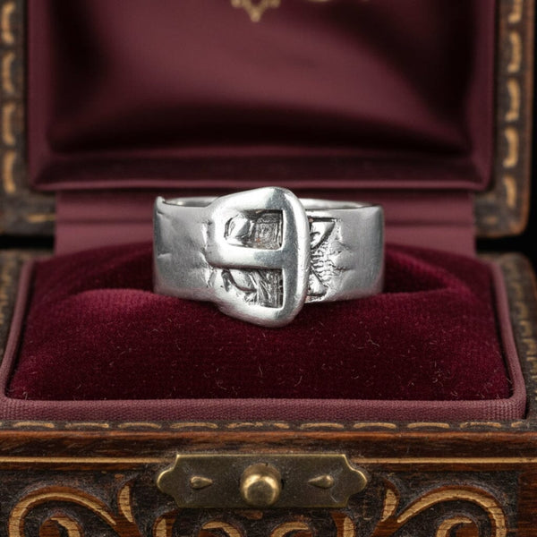 Vintage Sterling Silver Buckle Ring Wedding Band