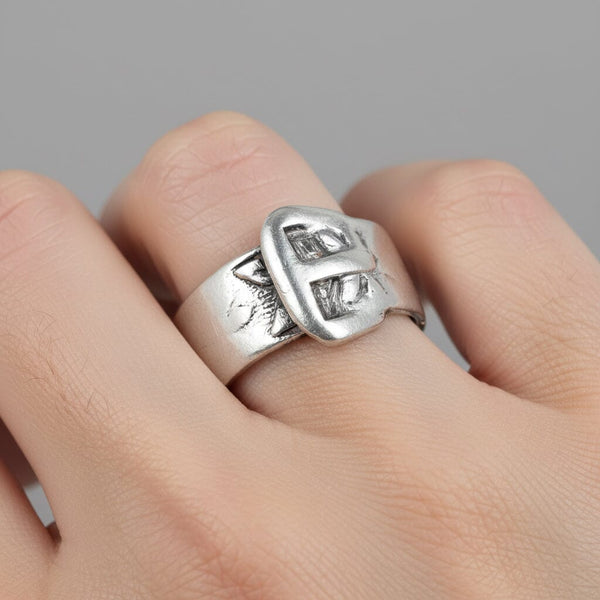 Vintage Sterling Silver Buckle Ring Wedding Band