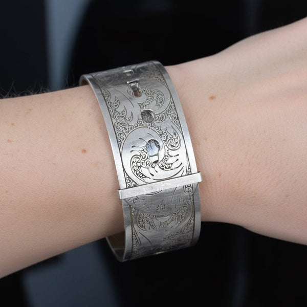 Antique Charles Horner Sterling Silver Buckle Bangle – Chester