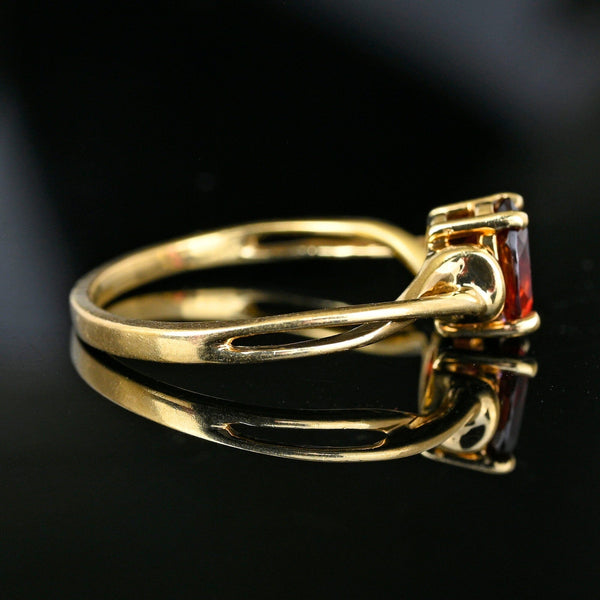 Vintage 10K Gold Garnet Solitaire Ring - Boylerpf