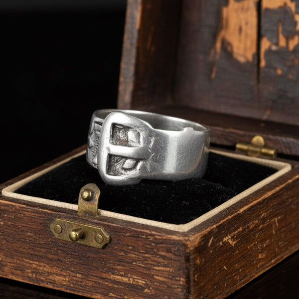 Vintage Sterling Silver Buckle Ring Wedding Band