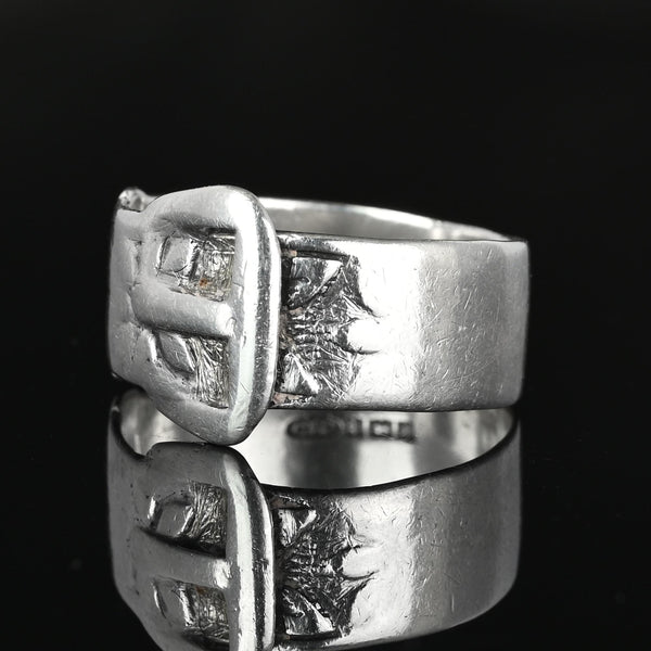 Vintage Sterling Silver Buckle Ring Wedding Band