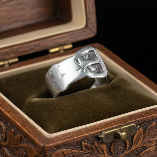 Vintage Sterling Silver Buckle Ring Wedding Band