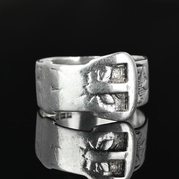 Vintage Sterling Silver Buckle Ring Wedding Band