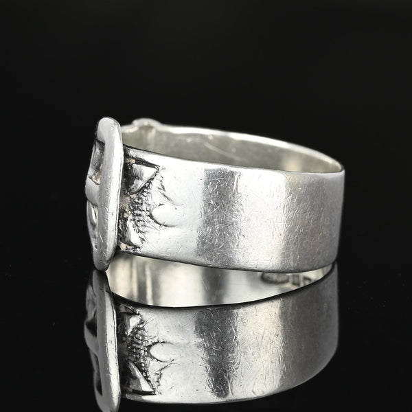 Vintage Sterling Silver Buckle Ring Wedding Band