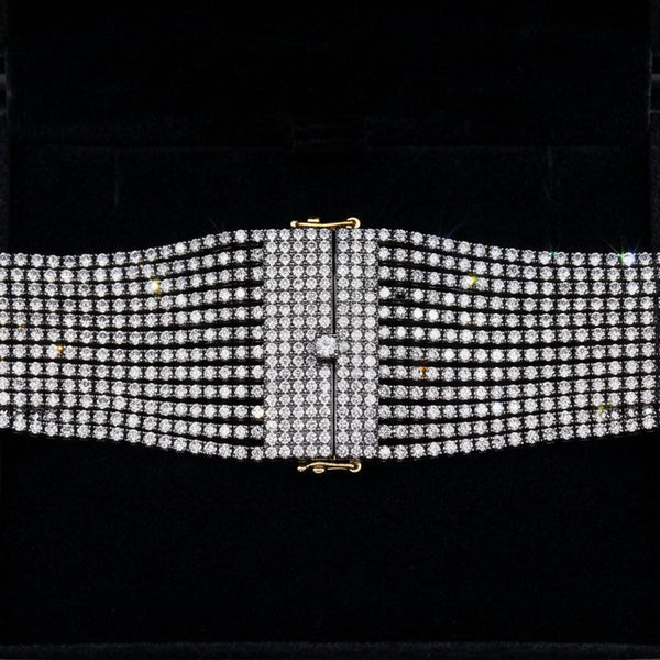 Vintage 14K Gold 17.73 Carat Diamond Cuff Bracelet - Boylerpf