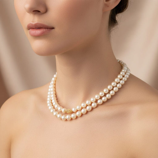 Vintage 14K Gold 32 Inch Classic Pearl Strand Necklace - Boylerpf