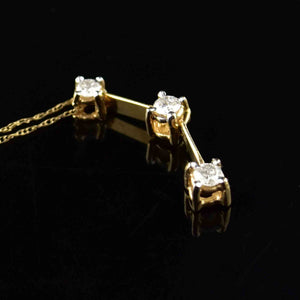 Vintage 10K Gold Diamond Journey Pendant Necklace - Boylerpf