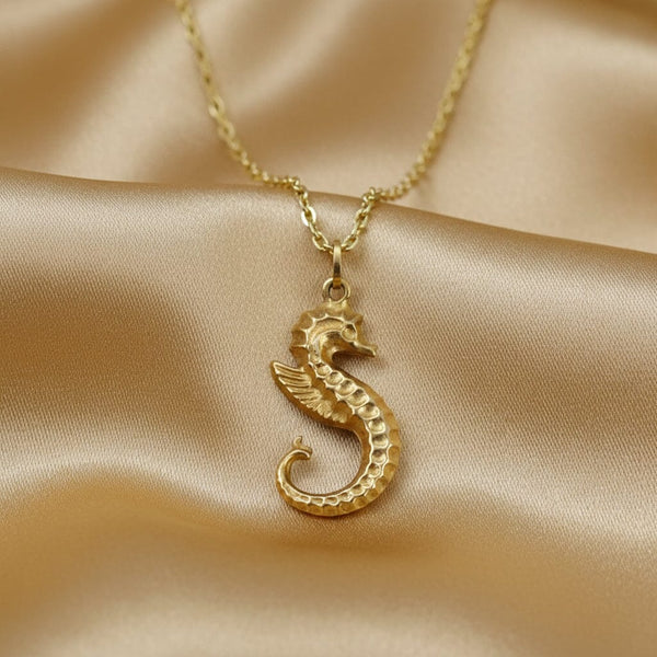 Vintage 9K Gold Puffy Seahorse Charm Pendant - Boylerpf
