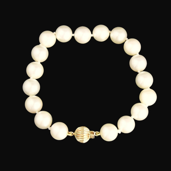 Vintage Classic 14K Gold 8mm Pearl Strand Bracelet - Boylerpf