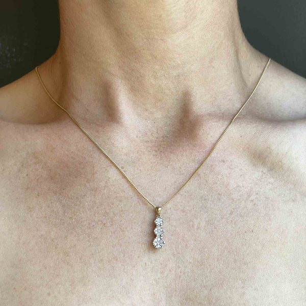 Gold Diamond Journey Style Pendant Necklace - Boylerpf
