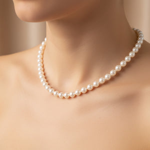Vintage 14K Gold White Pearl Necklace - Boylerpf