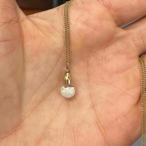 Vintage 12K Gold Filled Floating Opal Orb Pendant Necklace - Boylerpf