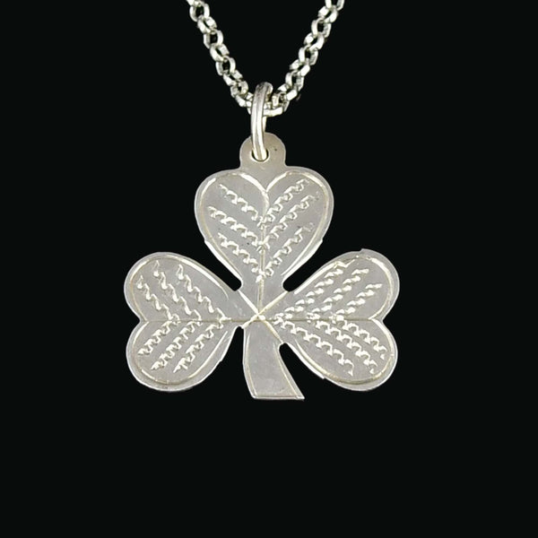 Vintage Sterling Silver Three Leaf Clover Necklace