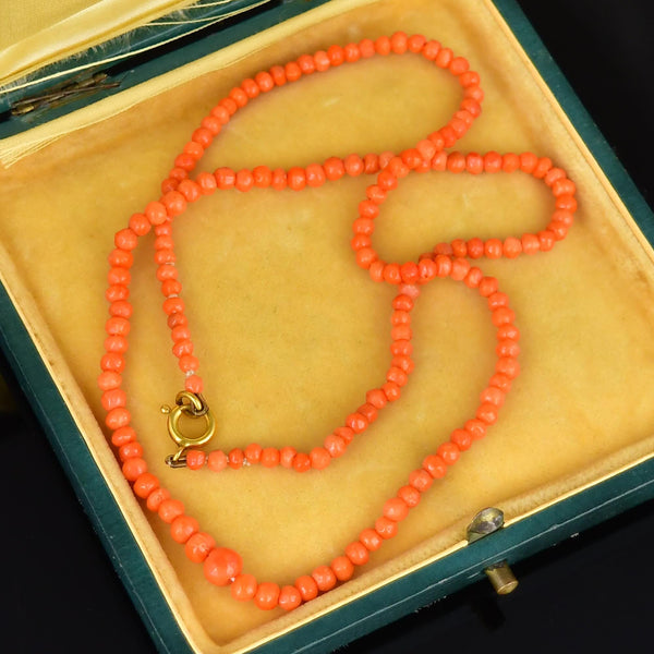 Antique Mediterranean Coral Victorian Necklace - Boylerpf