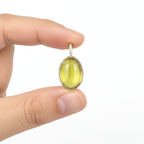 Vintage Sterling Silver Amber Drop Earrings