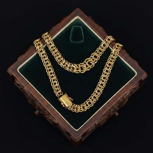 Vintage Chino Link Double Rolled Gold Necklace