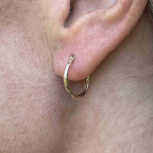 10K Solid Gold Huggie Style Hoop Earrings - Boylerpf